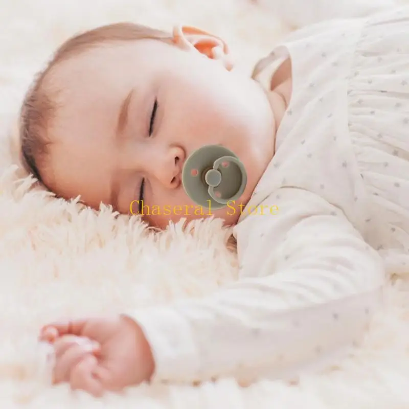 E7ce Baby Silicone Pacifier Flower Dummy Pacifiers Bibs