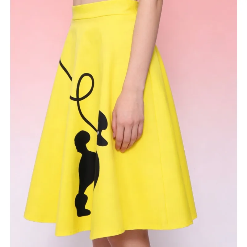 

Women's Summer Vintage Poodle Print A-line Skirt European American Style Casual Half Skirt