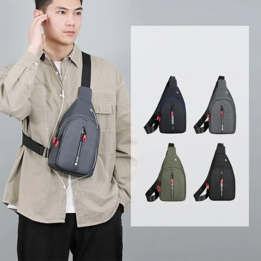 

Storage Bag Nylon Men Chest Bag Black Blue Green Grey Multifunctional Crossbody Bag Large Capacity Sports Chest Bag Unisex