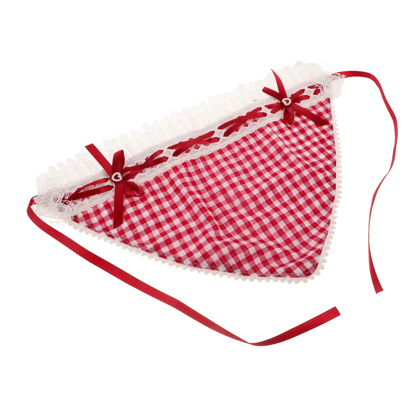 

Versatile Lace Trimmed Triangle Hair Scarf Cute Headband Kerchief Hair Tie Headscarf Bandana For Women Vacation Photo Accessory