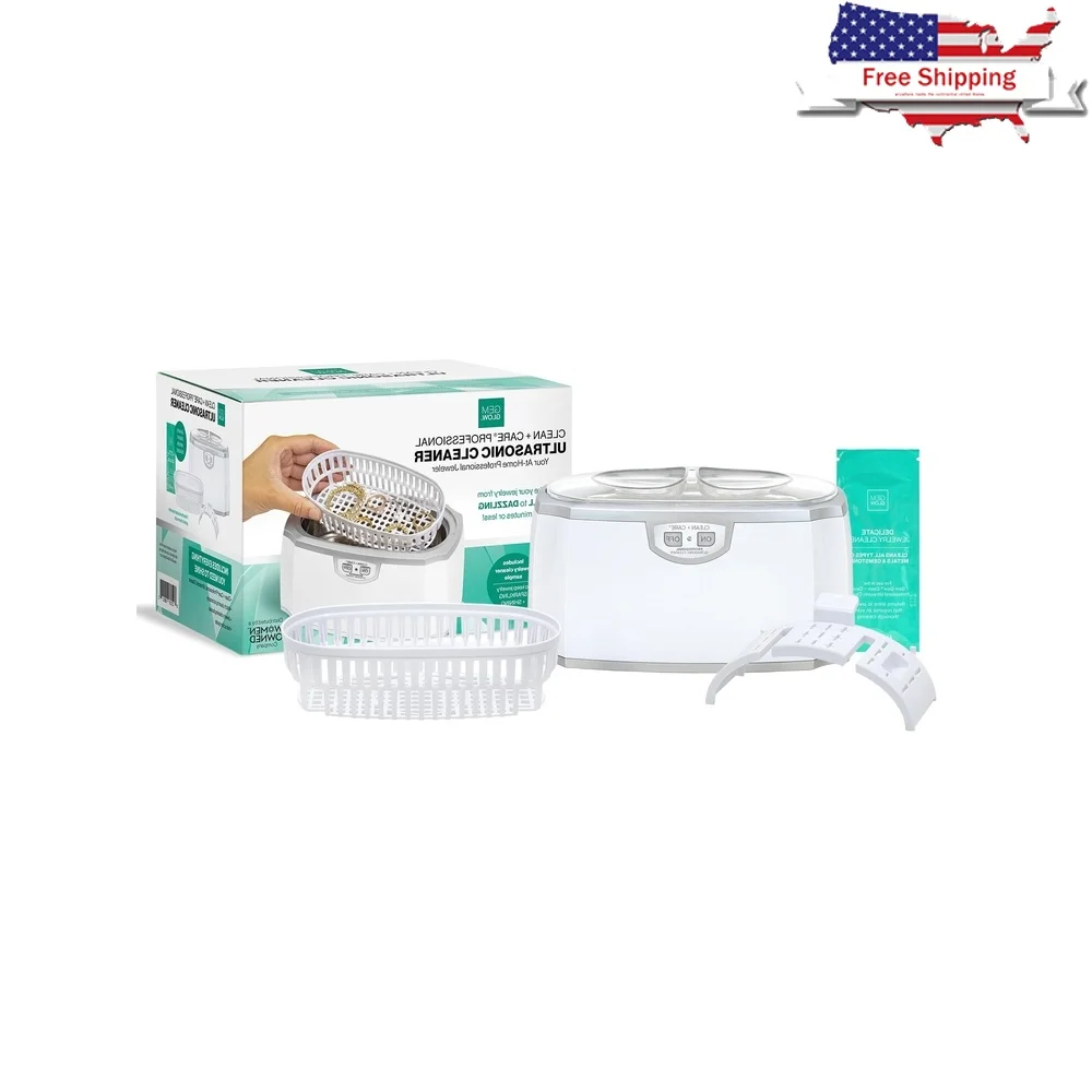 

Ultrasonic Jewelry Cleaning Machine with Timer Stainless Steel Basket Watch Holder Easy to Use Professional Clean Home Use