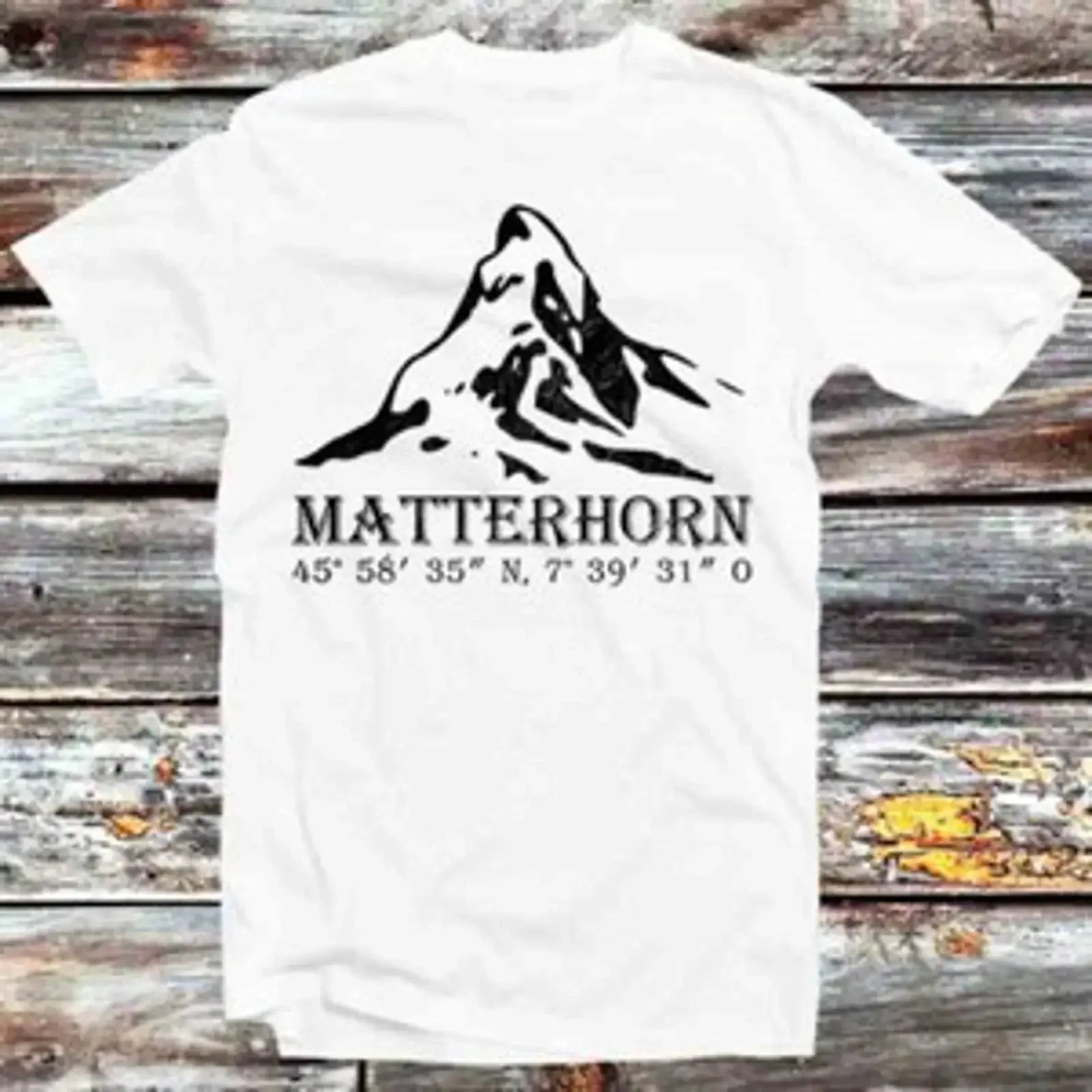T Shirt Matterhorn Alpen GPS Schweiz Berg Urlaub Geschenk B1173 vintage Washed Stylish streetwear Casual Breathable Soft