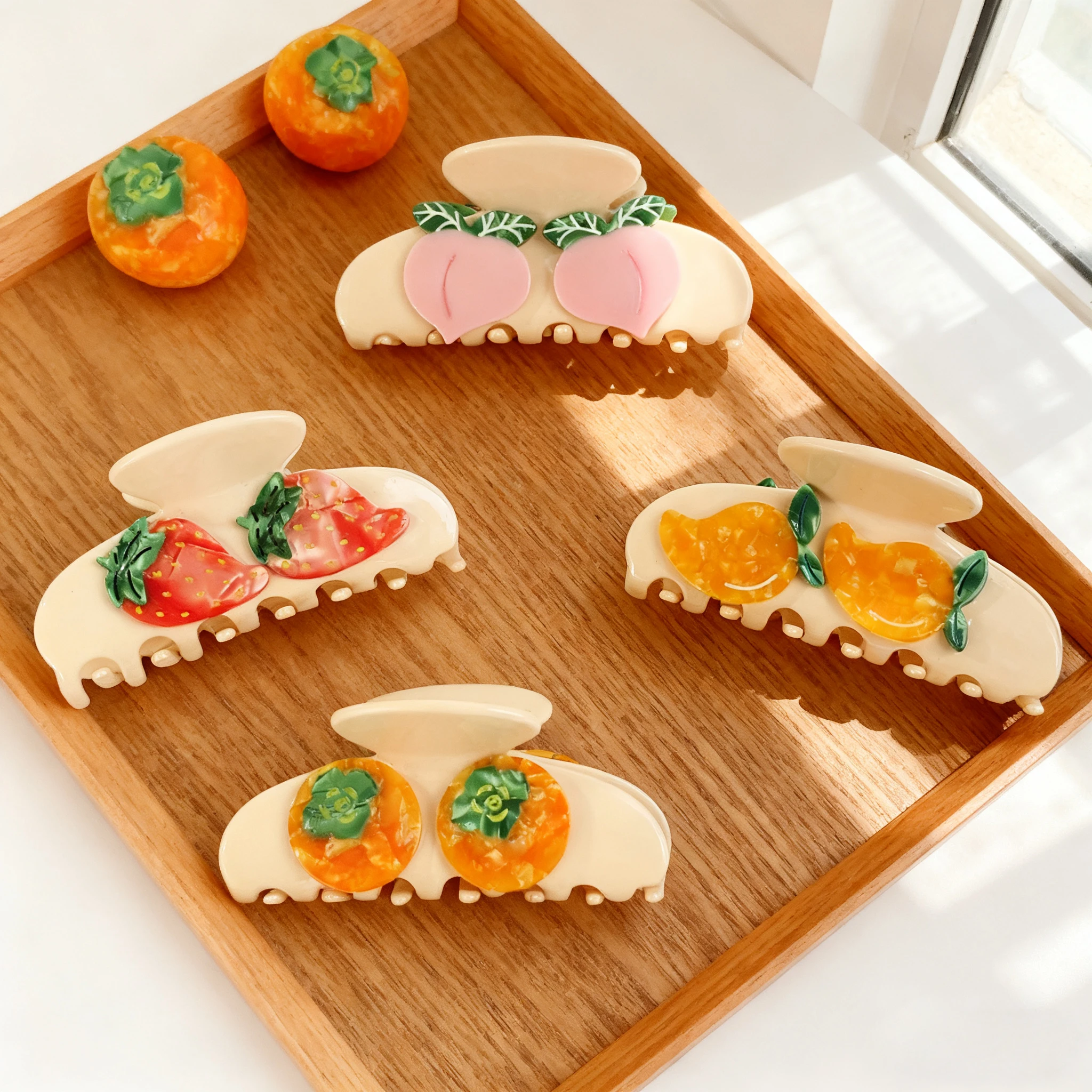 

Muweordy New Cute Fruit Hair Claw High-end Large Size Acetate Claw Clip Fashion Crab Hair Clips Hair Accessories for Women Girls