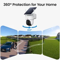 Dekco 3MP Solar Camera System 4 Cams Kit 5000mAh Battery Wireless 360° PTZ Surveillance Wifi Camera Set Support Alex 2-way Audio 3