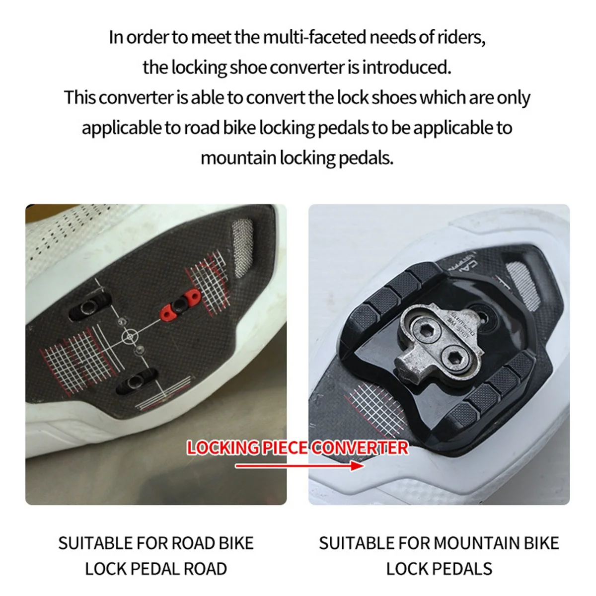 Bicycle Lock Pedal Adapter Road Convert MTB Pedal SPD Shoe Cleat Cover Dual-Use Adapter Cleats Bicycle Accessories XQ