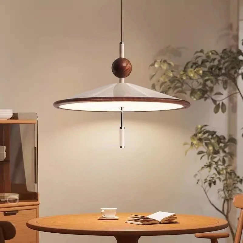 

Wooden Style Pendant Light New Chinese Style Pendant Lamp Creamy Style Bedroom Restaurant Lamp Lighting Fixture Droplight