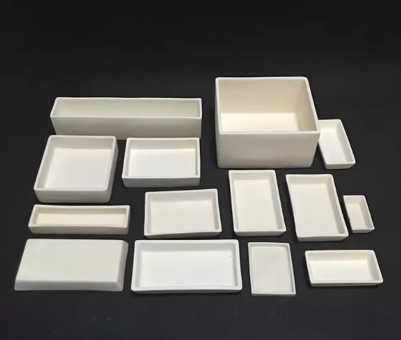 1pc 60*30mm Trapezoidal Alumina Ceramic Boat With Lid / 99% Al2O3 Corundum Crucible / Trapezoid Aluminum Ceramic Crucible
