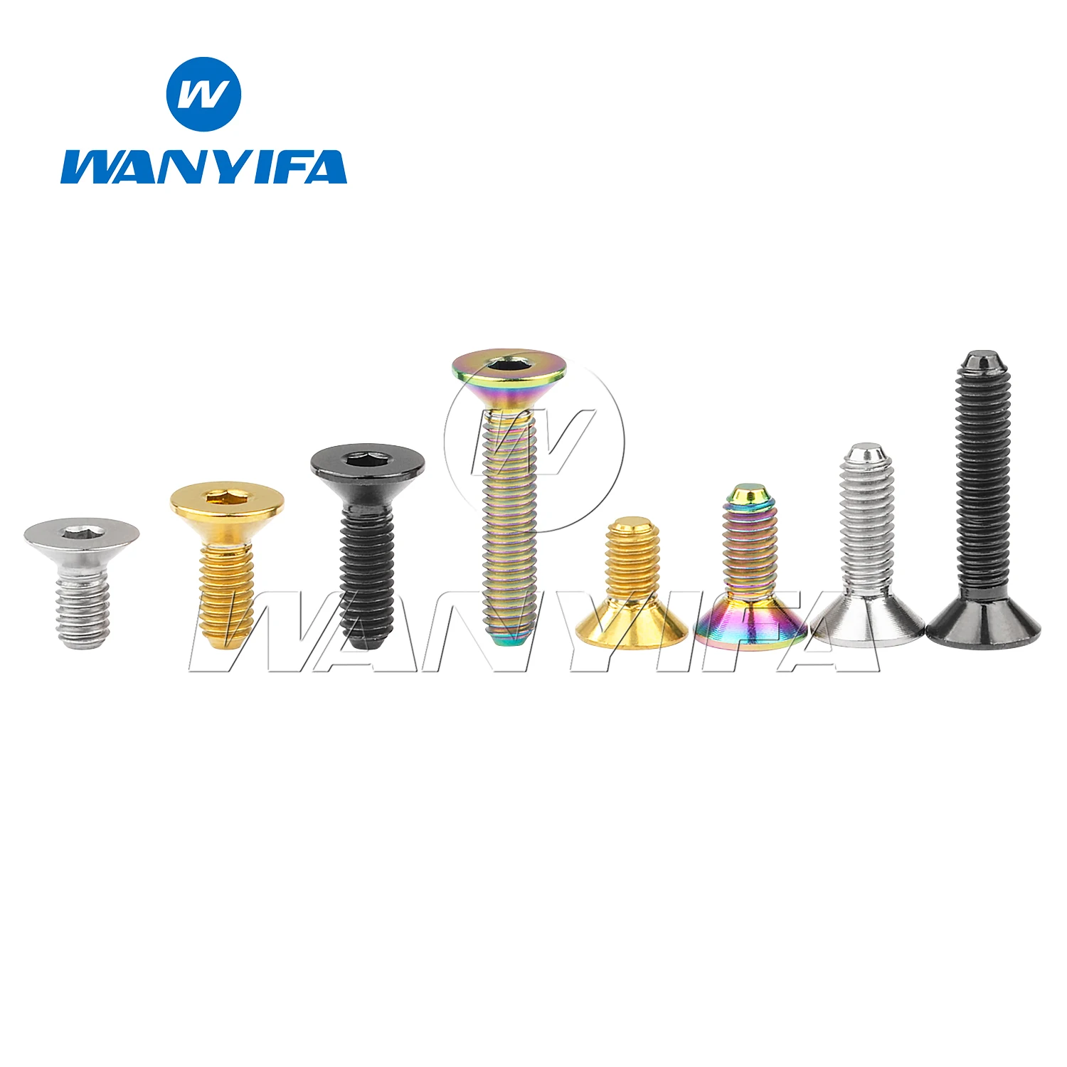 Wanyifa Titanium M3x6/8/10/12/15/18/20mm Allen Key Flat Head Screws Bike Bicycle Bolts