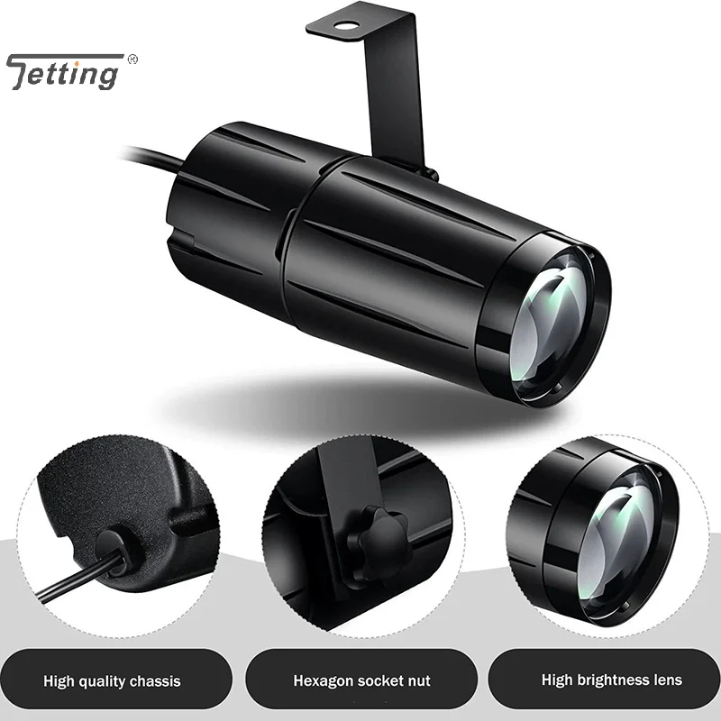 5W LED White Beam Pinspot Light Spotlight Super Bright Lamp Balls Projector DJ Disco Effect DMX Stage Lighting Cool For KTV DJ