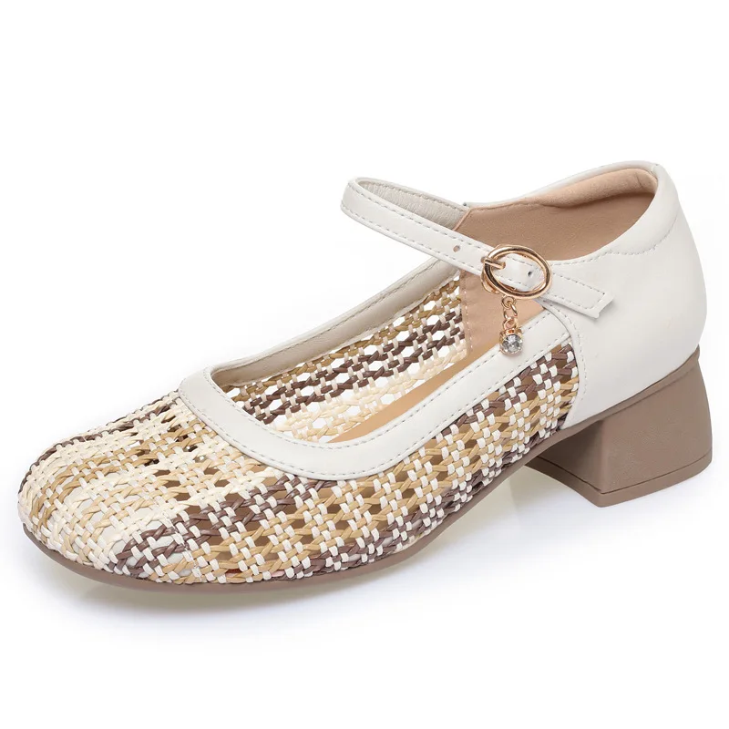 

Женские туфли Мэри Джейн CICIYANG с вырезами, весна 2026, новые, из натуральной кожи, на пряжке, большие размеры, для мам