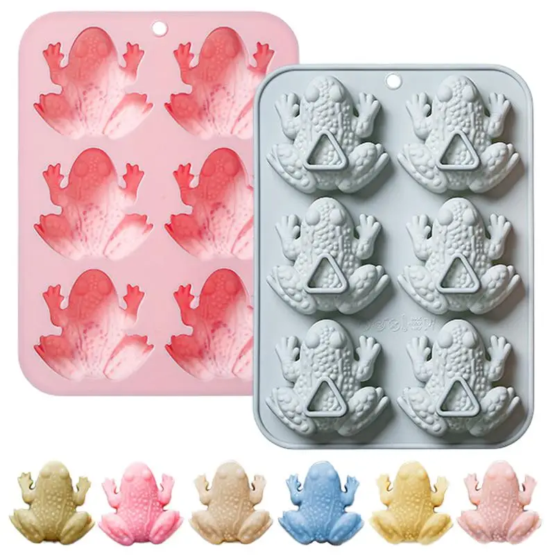 Frog Silicone Fondant Mold 6 Hole Toad Shape Chocolate Candy Moulds for Passover Baking and Party Supplies