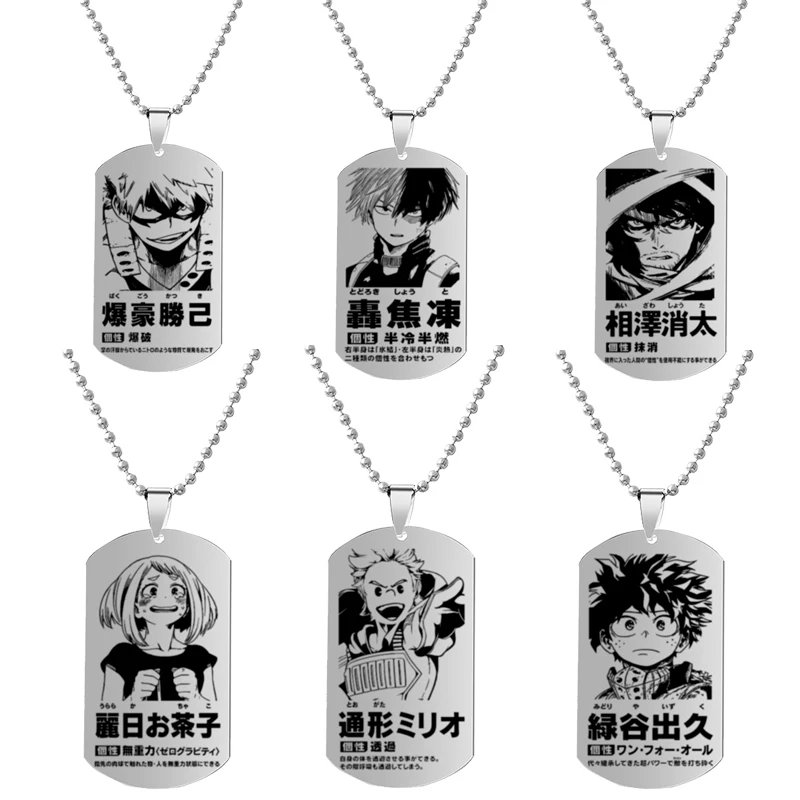 Stainless Steel Necklace Anime My Hero Academia Bakugou Katsuki Character Pendant Necklace Cosplay Personality Pendant For Fans