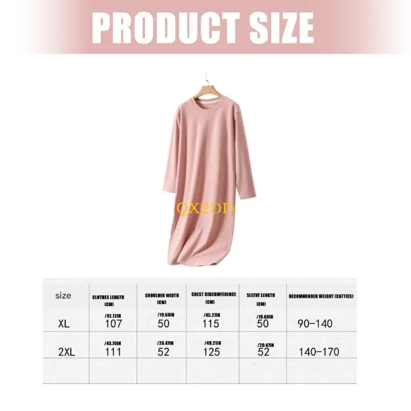 QX2D Samtweiche, dehnbare Nachtwäsche für schwangere Frauen, Winterkomfort-Nachtwäsche