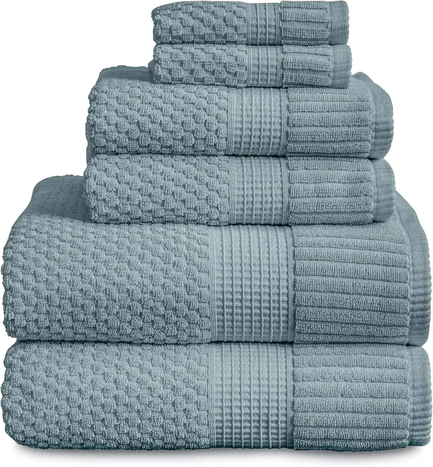 

Super Soft & Absorbent Quick-Dry 6-Piece Towel Set - 2 Bath Towels, 2 Hand Towels, 2 Washcloths - 600 GSM Premium Cotton