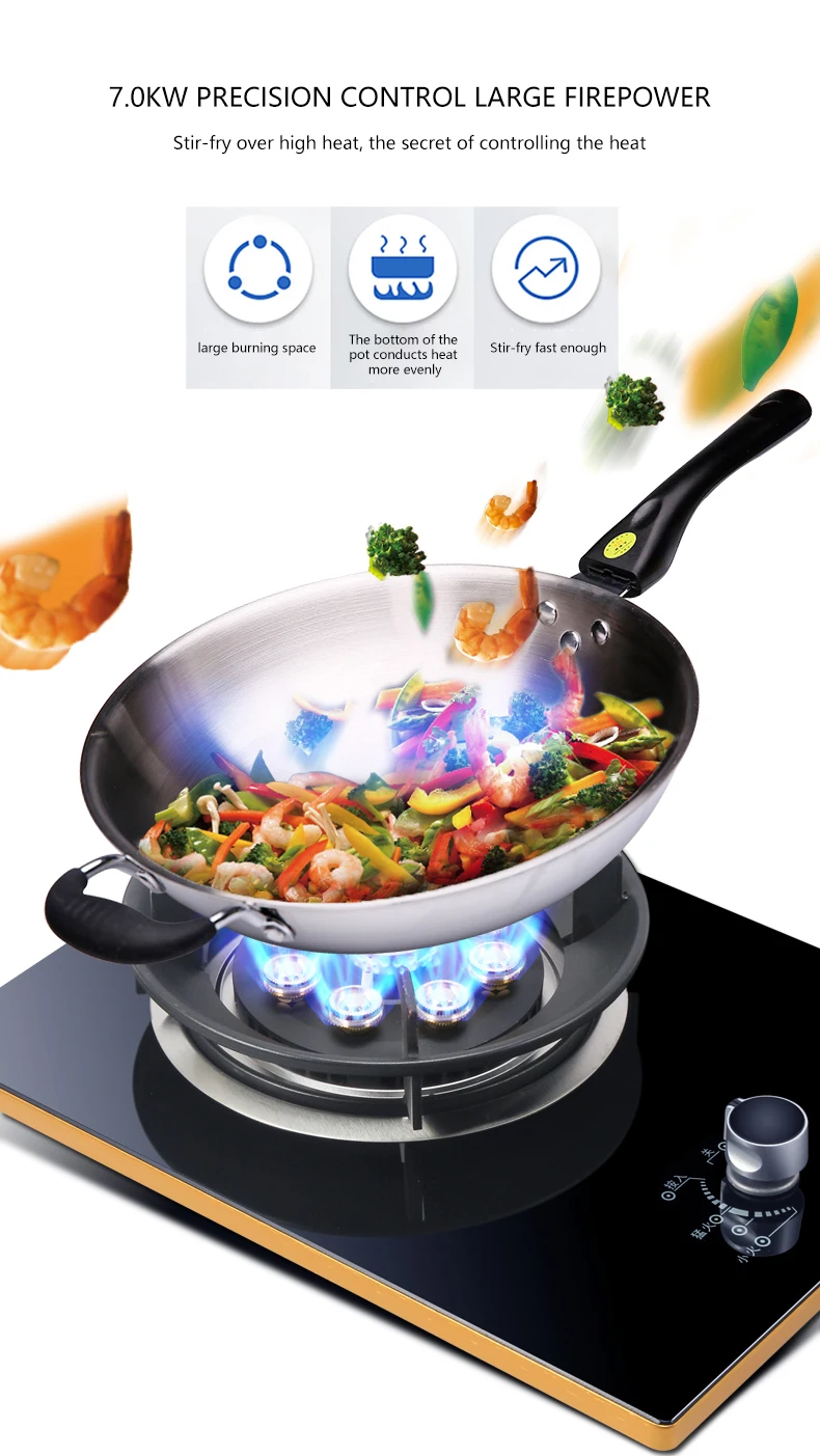 Fixed Time Flip Folding Gas Stove Embedded with Liquefied Gas and Natural Gas Household Single Stove