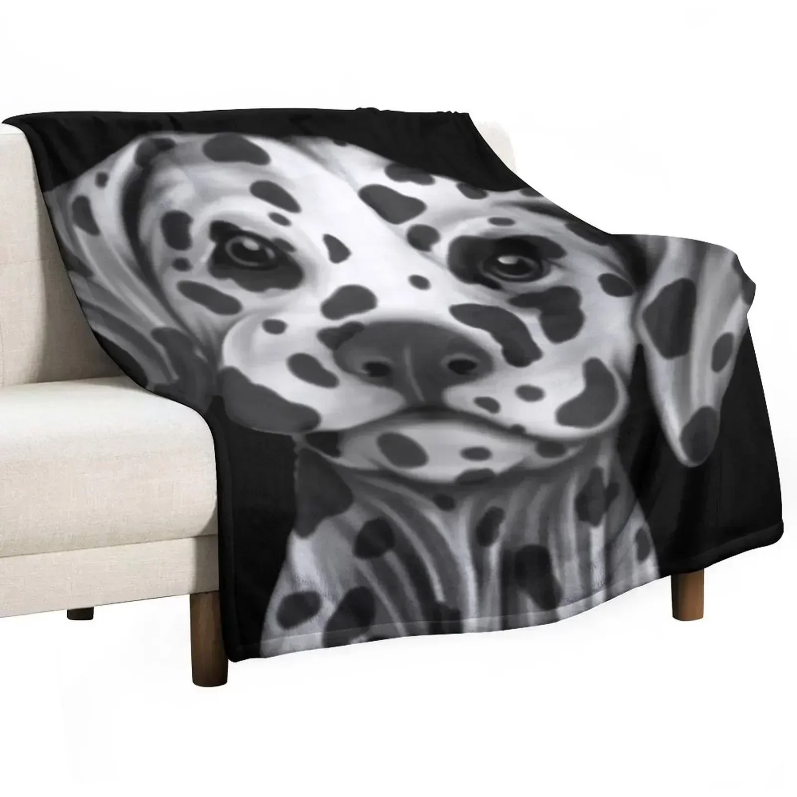 

Dalmatian Painting Throw Blanket No Pilling Soft Warm Blanket for Bed