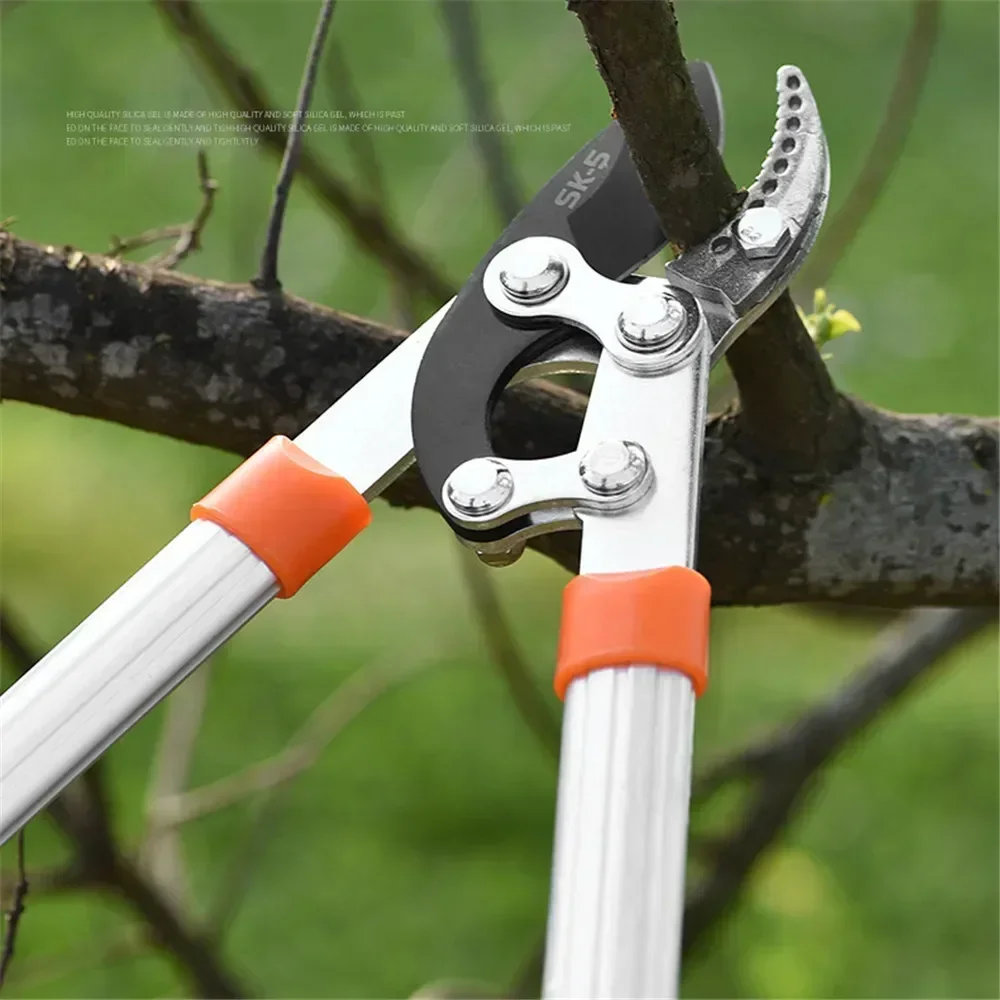 NEW Scissor with Anti-Slip Long Length Grip Hedge Anvil Shear Tree Branch Garden Pruning Hand Tools Ratchet Cut Accessories