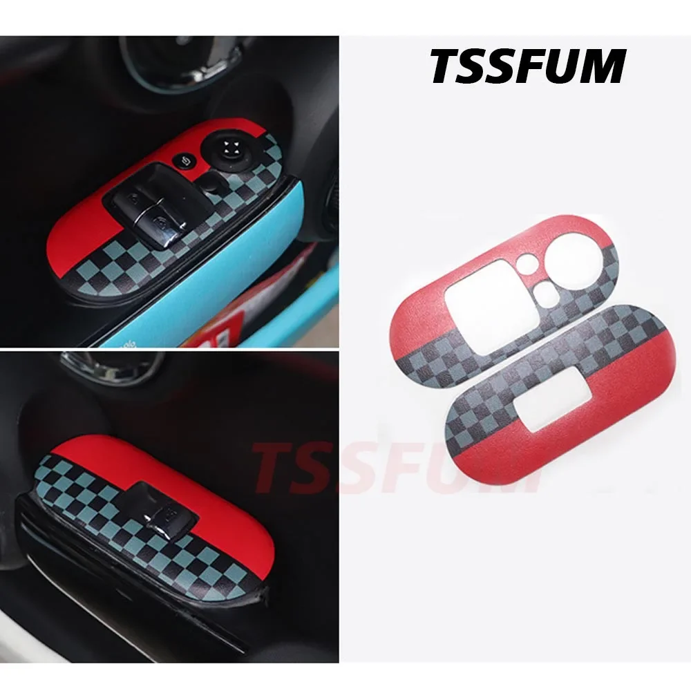Union Jack Door Window Lifter Switch Control Panel Cover Stickers for Mini Cooper S JCW One F55 F56 F57 Stickers Car Accessories