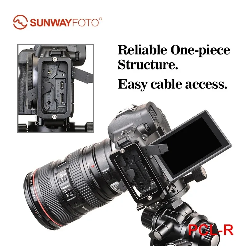 SUNWAYFOTO PCL-R ترايبود رئيس لوحة الإفراج السريع ل كونان EOS R ترايبود رئيس L-قوس محددة الألومنيوم الإفراج السريع