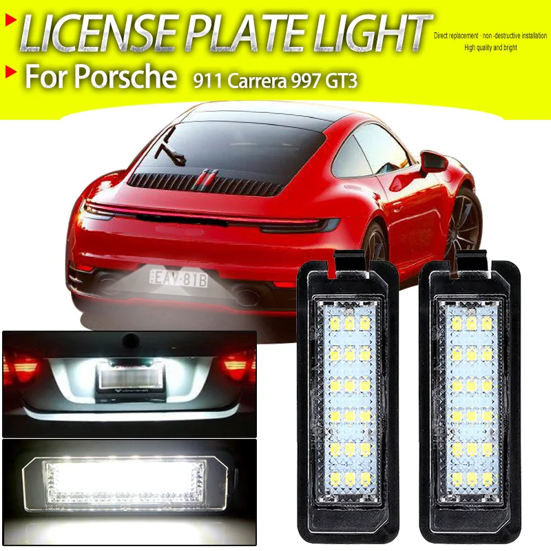 

2pcs Car Canbus Error Free Led Number License Plate Light For Porsche 911 Carrera 997 GT3 2007 2008 2009 2010 2011 2012 the Car