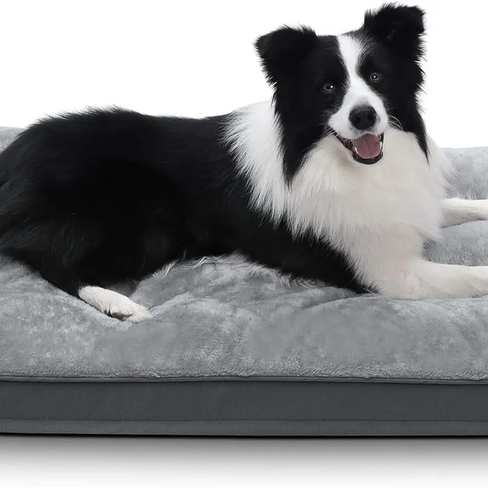 

Кровать-ящик для собак, водонепроницаемые роскошные плюшевые кровати для собак со съемным моющимся чехлом, противоскользящий матрас для сна для домашних животных для больших, M