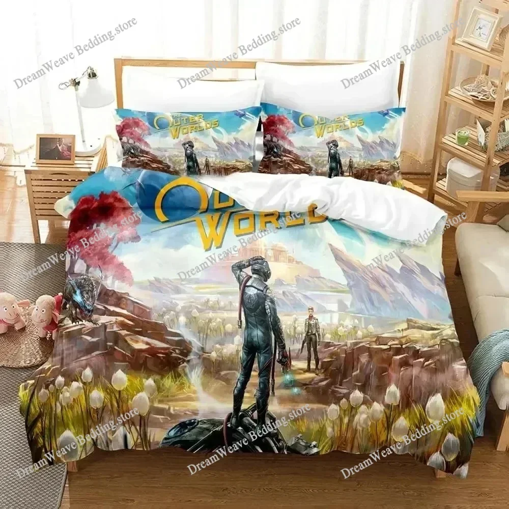 

Outer Worlds Bedding Set Single Twin Full Queen King Size Bed Set Adult Kid Bedroom Duvet Cover Sets 3D Print Game Bed Sheet Set