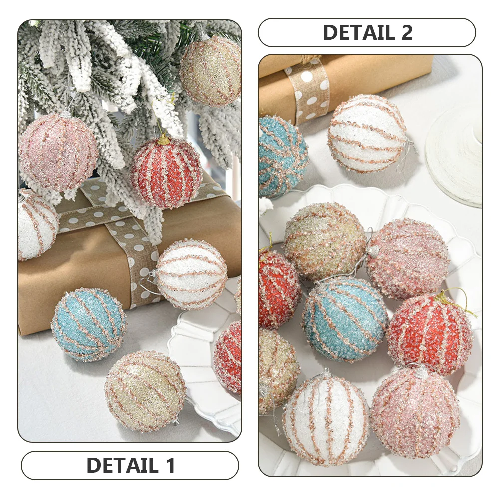 

6 Pcs Ornament Christmas Decoration Ball Frosted Foam for Tree Hanging Balls Ornaments