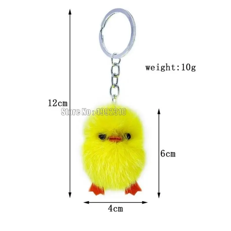 10pcs/lots Cute Chick Pendant Keychain Soft Stuffed Doll Ornament Plush Mini Animal Model Kids Gift Toy