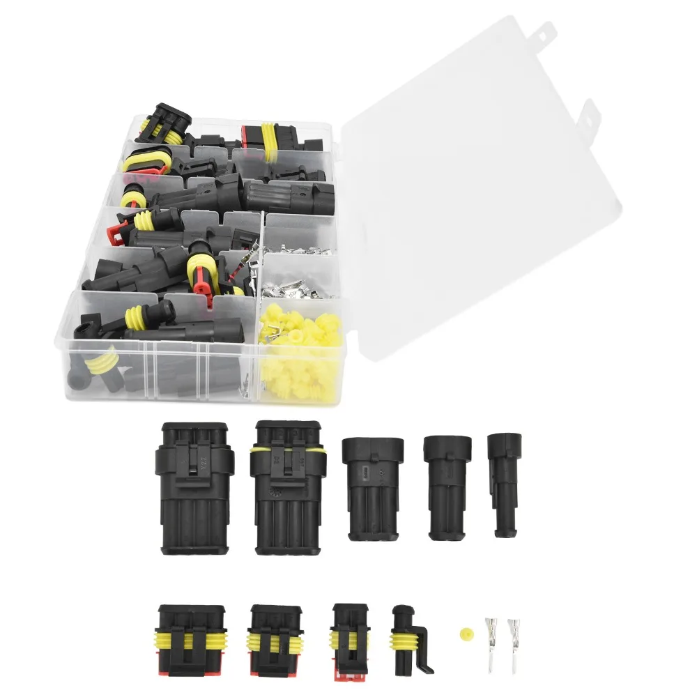 

Waterproof Wire Connector Plug Kit 1/2/3/4 Pin Terminals Waterproof Automotive Electrical Connector Connectors