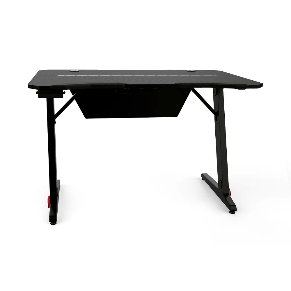 Z-Shaped PC Gaming Table Computer Office Desk Adjustable Gaming Desk Led Lights Computer Working Table