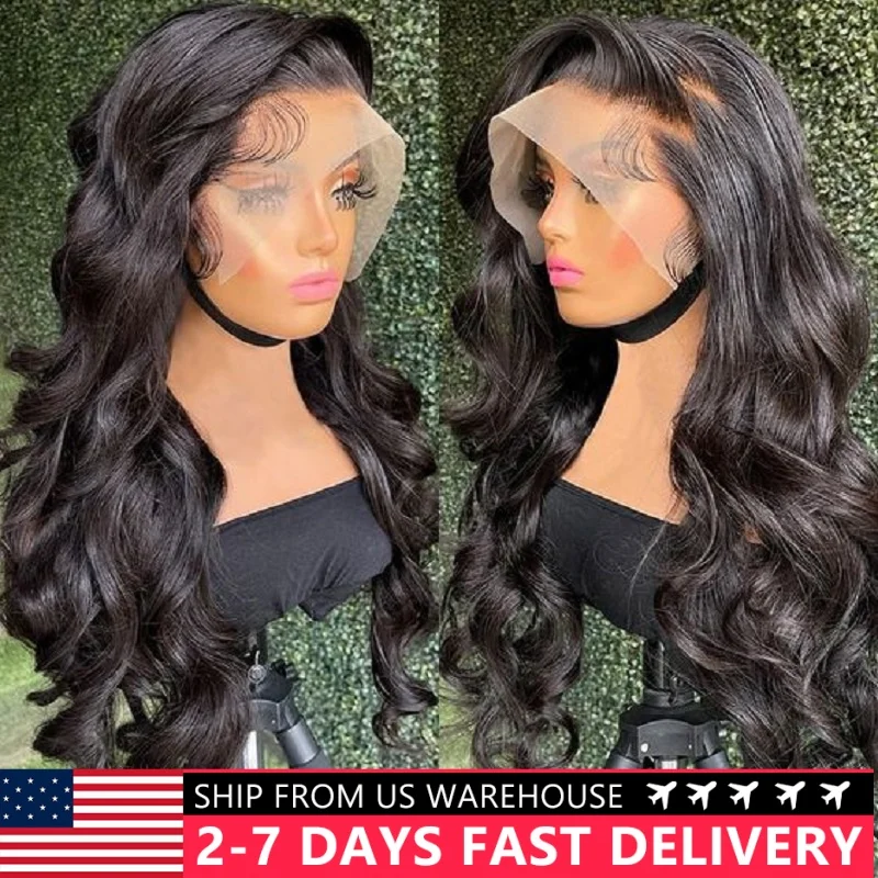 180 Density 30 Inch HD Transparent 13x4 13x6 Pre Plucked Body Wave Lace Frontal Wig Human Hair Brazilian Lace Front Wig Women