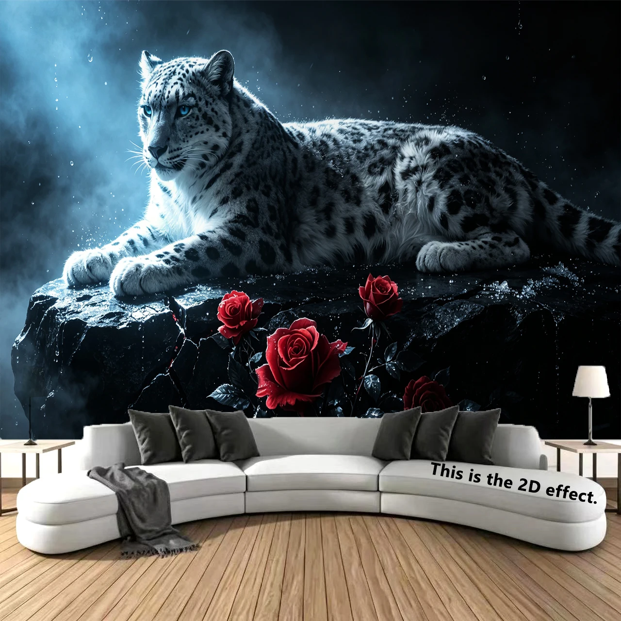 Dark Snow Leopard Rose Background Cloth Hanging Cloth Bedroom Bedside Decorative Wall Cloth Dormitory Tapestry