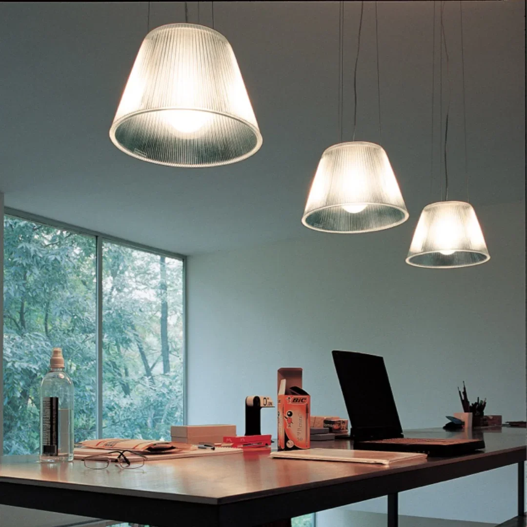 

Modern Design Glass Stripe Chandelier Dining Room Office Circular Glass Ceiling pendent lamp Room Bedroom Lighting LED Lights