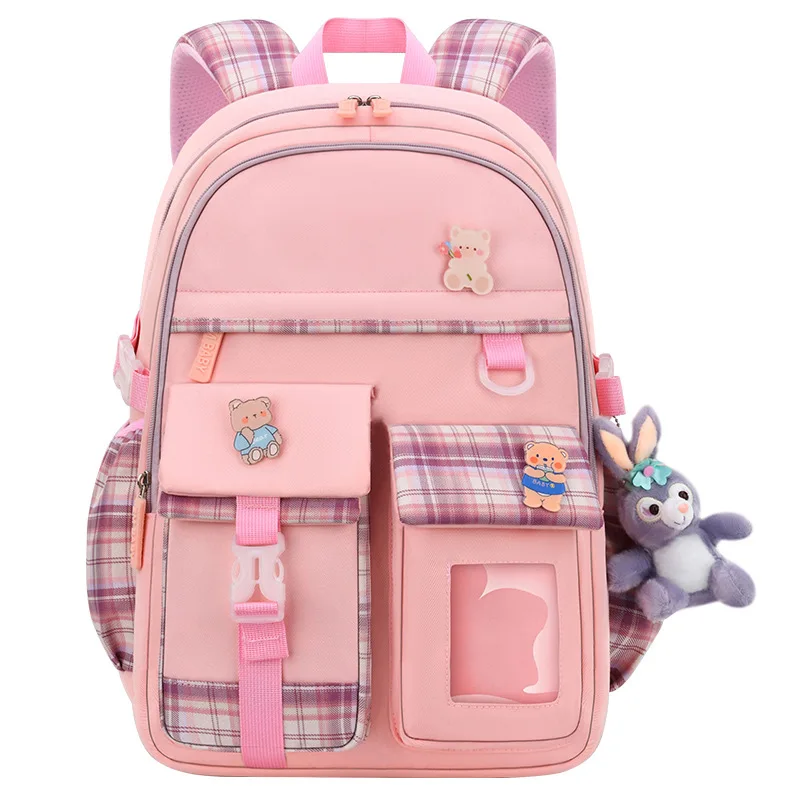 Primary Schoolbag For Girls Grade 1-3-6 Cartoon Cute 2 Size School Backpacks Polyester Kids Nylon School Bags Female Backpack