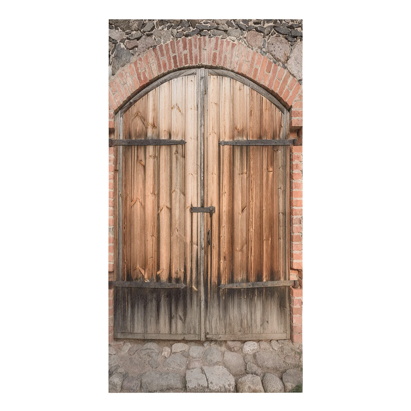 Wooden Door Old Stone House Crack Wall Kitchen Towel Cleaning Cloth Kitchen Accessories Dish Washing Cloth Household Decoracion