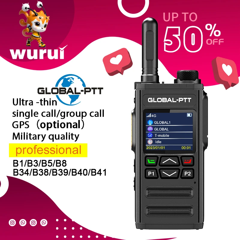 Global-ptt-Radio bidirectionnelle POC, longue portée, communication policière professionnelle, portable, AmPueblham, pratique, Talperforé Walperforated, Permanence 4G, G7