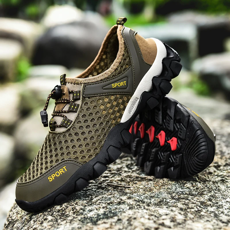 

New Outdoor Men Hiking Shoes Mesh Breathable Trekking Men's Sneakers Anti-slip Mountain Boots Climbing Sports Shoes Men Sneakers