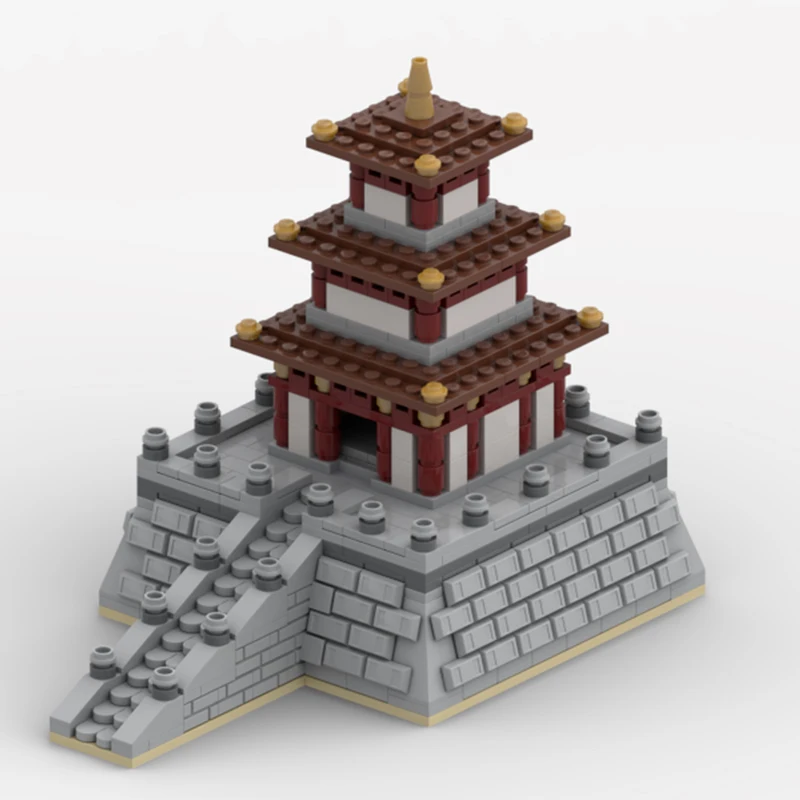 Blocs de construction d'architecture pagode surélevée MOC, 665 pièces, cadeau de noël, bricolage avancé, conçu pour les adultes