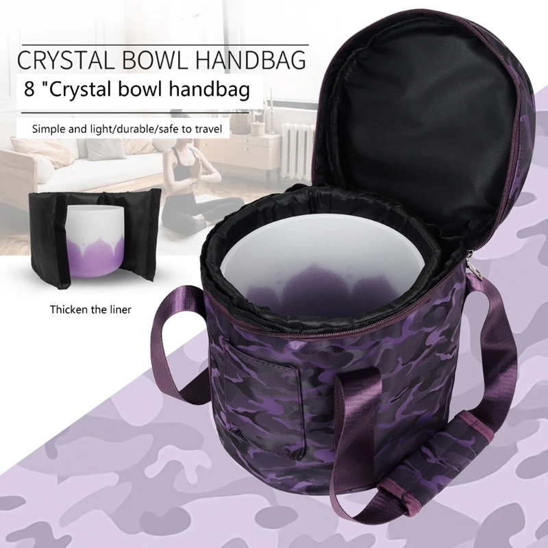 

Multifunctional Crystal Bowl Bag Thicken Padded Carry Cases Bag Yoga Singing Bowl Travelling Bag With Carrying Strap 69HD