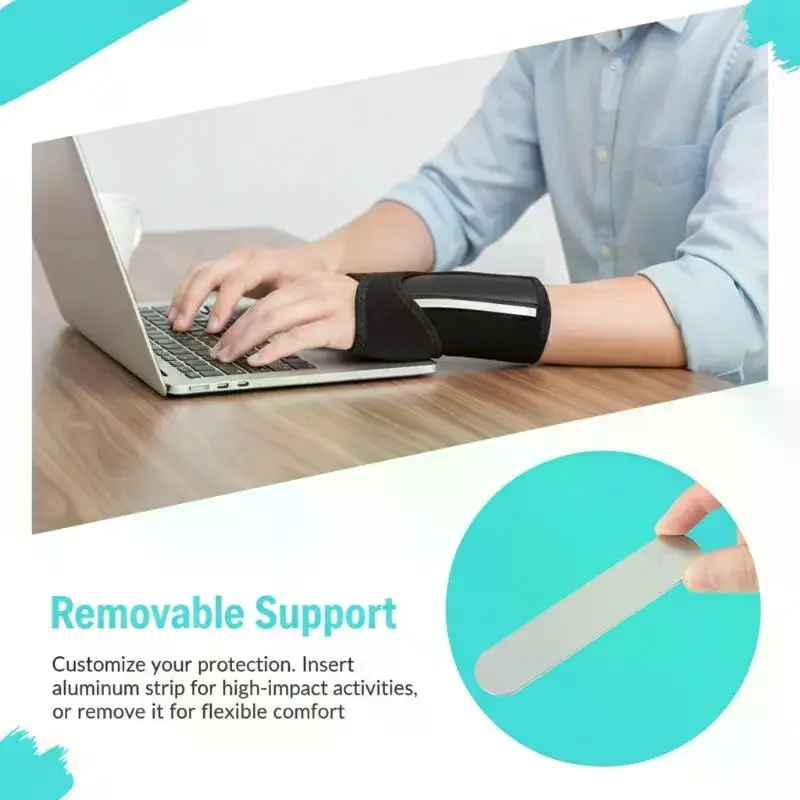 Adjustable Wrist Stabilizer Brace Detachable Aluminum Strip Adjustable Tightness for Basketball Volleyball Wrist Protection