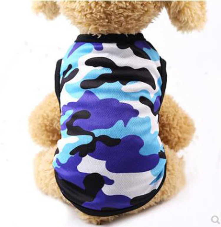 cat clothing camouflage mesh sports breathable vest small new medium-sized cartoon pet teddy kitten summer thin clothes