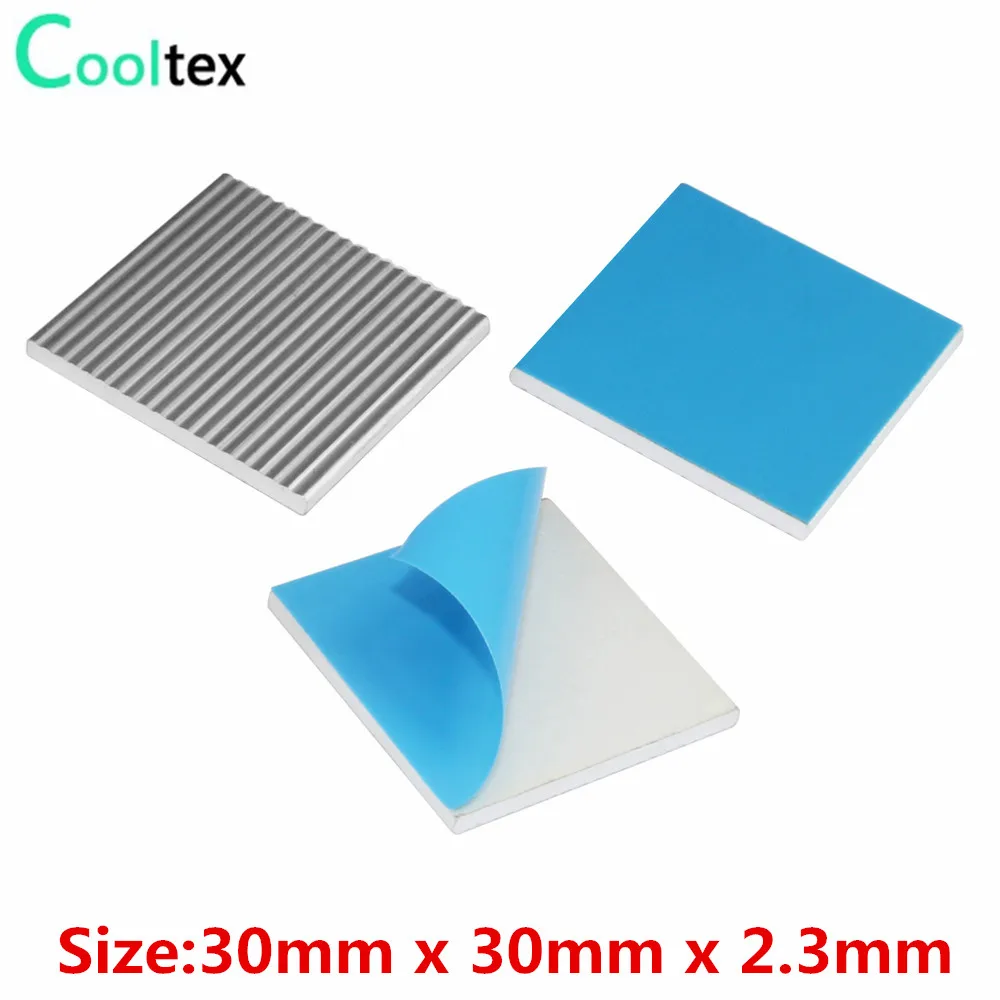 

50pcs 30x30x2.3mm Aluminum Heatsink Cooling for Electronic Chip IC MOS With Thermal Conductive Tape
