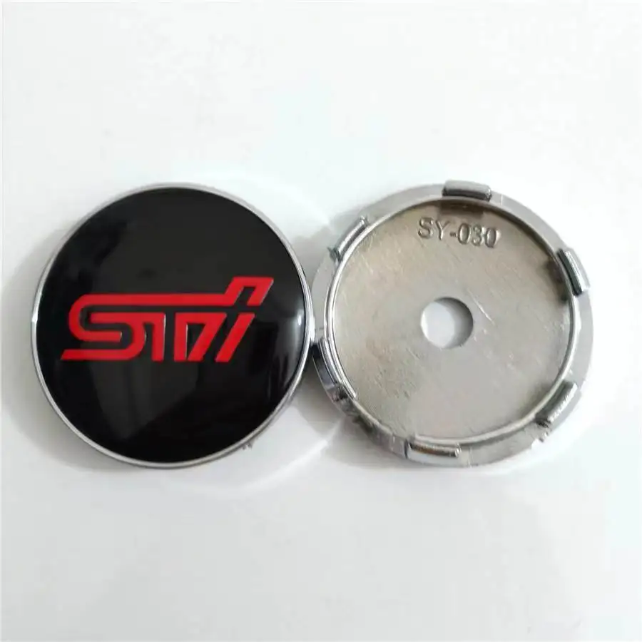 4pcs 60mm Applicable to Subaru hub cover STI Red Tire Center cover Logo Tire Center cover decoration sticker