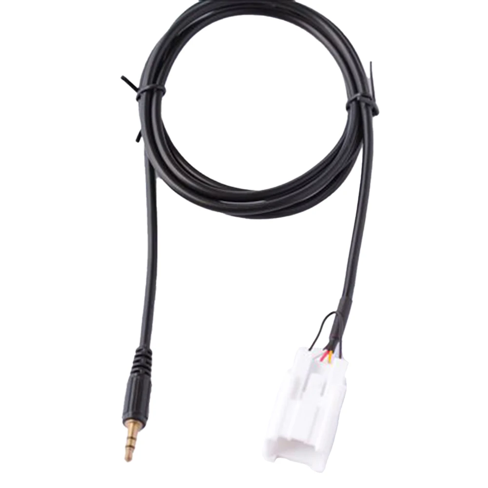 

1pc For Ford 3.5mm 6 Pin Car Auto Interface Aux MP3 Auxiliary Audio Adapter Cable 150CM ABS Black Car Electronics Accessories