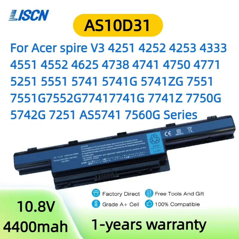 Battery for Acer AS10D31 AS10D51 Aspire 4741 5253 5251 5336 5349 5551 5552 TravelMate 5740 5735 5735Z 5740G NV55C NV50A NV53A