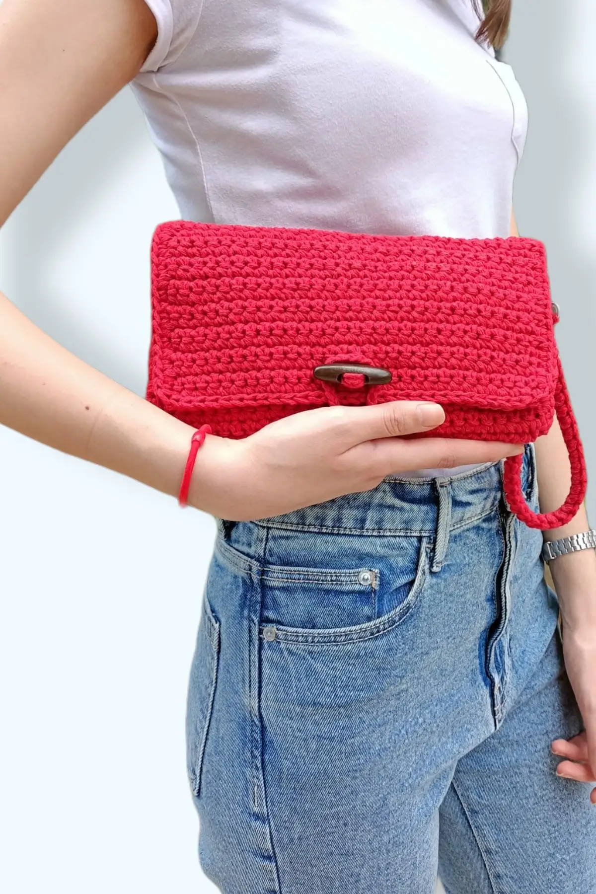 Uras Women Red Handmade Weave Hand Bag Women bag Shoulder Bag Handmade