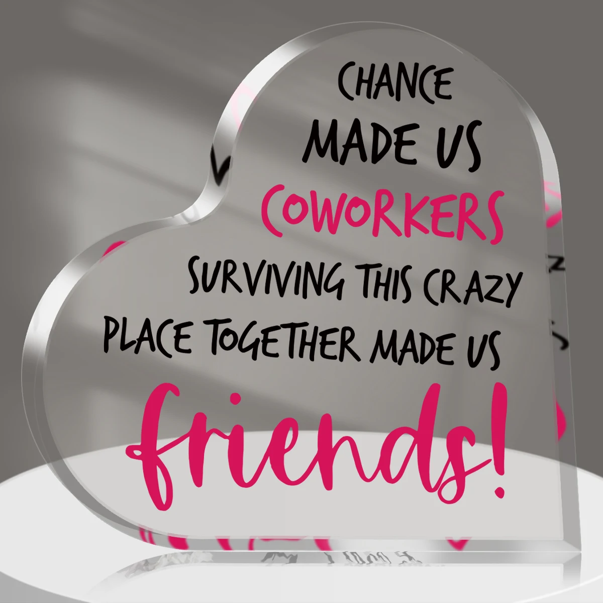 1PC Friend Gift for Coworker, Chance Made Us Coworkers Friends Gift for Colleagues Bestie Heart Shape Plaque Sign for Birthday