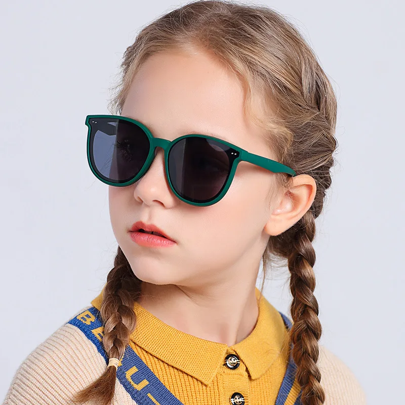 3-12 Years Kids Polarized Sunglasses Boys' Cool Girls Soft TPEE Frame Cat Eye Design Fashion Sun UV400 Protection Oval Glasses