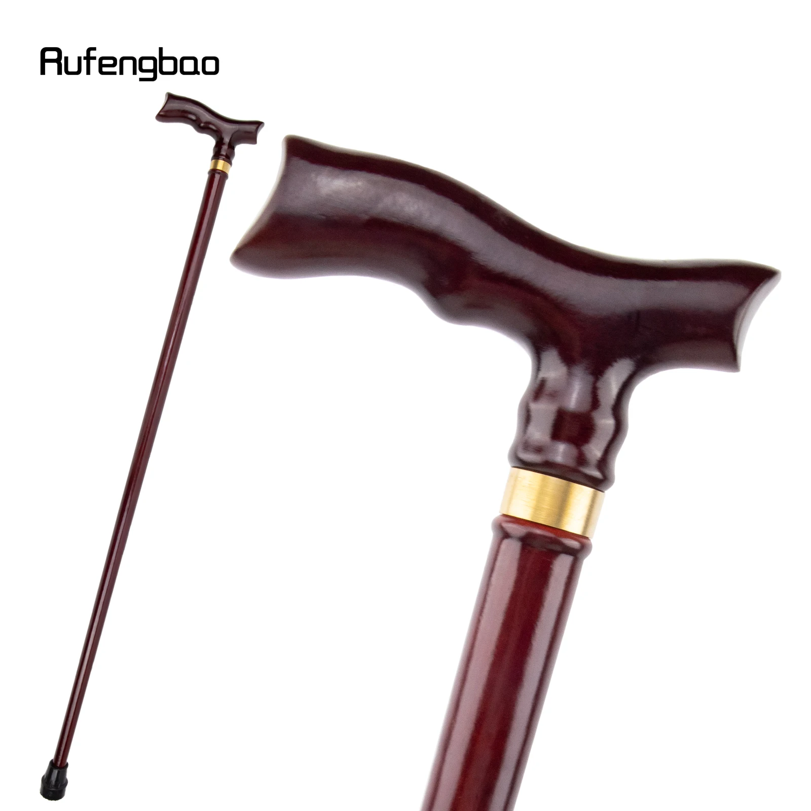 

Red Wooden Single Joint Fashion Walking Stick Decorative Cospaly Party Walking Cane Halloween Mace Crutch Wand Crosier 93cm