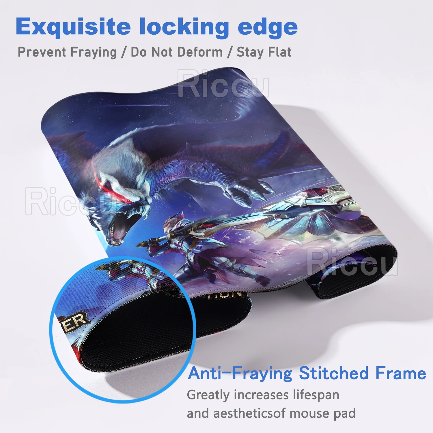 Big Mouse Pad Monster Hunter Rise Gaming Accessories Computer Keyboard Carpet Large Office Kawaii Desk Mats Pc Gaming Mouse pad